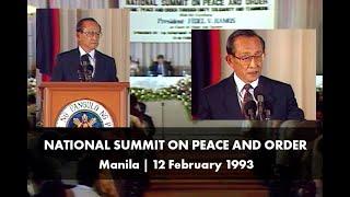 1993 National Summit on Peace and Order | Manila | 12 February 1993