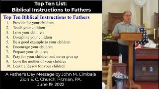 Top Ten List: Biblical Instructions to Fathers