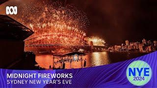 Sydney Midnight Fireworks | LIVE New Year's Eve 2024