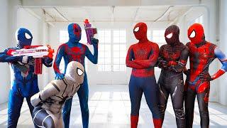 TEAM SPIDER-MAN vs BAD GUY TEAM || Rescue WHITE Spider-Man From CRAZY BAD-HERO ? ( Funny, Action )