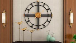 Antique Metal Wall Clock with Golden & Black Finish - YF Decor