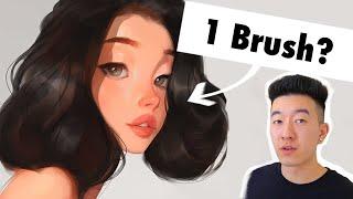 Can you paint with ONLY a Basic Round Brush? | Digital Art Challenge