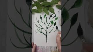 Ako namaľovať konár s lístím akvarelom#artmie #watercolor #naturepainting #leafpainting #tutorial