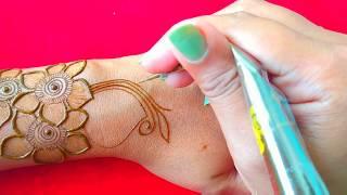 Easy & simple Arabic+floral henna design for hand ll neha's creation mhndi design(मेहंदी डिजाइन) #22