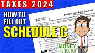 How to Fill Out Schedule C Form 1040 for 2023 | Taxes 2024 | Money Instructor