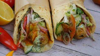 Chicken Seekh Kabab Roll/Wrap With Homemade Bread By Recipes Of The World