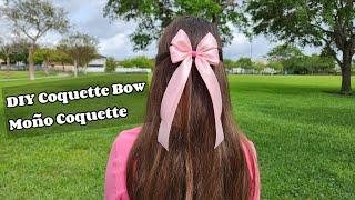 Ribbon Long Tail Hair Bow, Coquette Bow | Moño Coquette con Listón de Satin