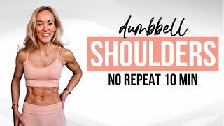 10 Min Shoulders Workout at Home | Dumbbells Only | No Repeat