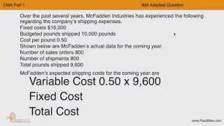 CMA Part 1 - Flexible Budgets