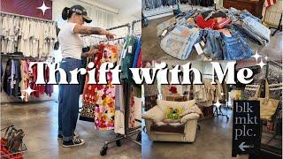 THRIFT WITH ME  $100 budget!! STYLE TRY ON   #thriftedfashion