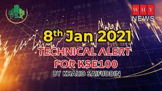 Technical alert for KSE100 for 8th Jan 2021 by Khalid Saifuddin