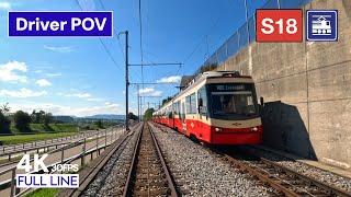  Führerstandsmitfahrt Forchbahn Zürich (S18) Driver's POV  | Esslingen - Stadelhofen [4K]