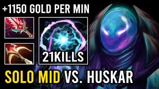How to Solo Mid Arc Warden Against Huskar in 7.35 with Insane Max Slotted 1150 Gold Per Min Dota 2
