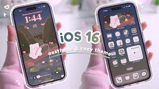 aesthetic + cozy forest iOS 16 theme  | customize with me, iphone 14 pro max 