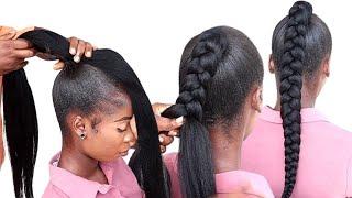 Under 10 Minutes, Braided Ponytail Hairstyles Using Braid Extension