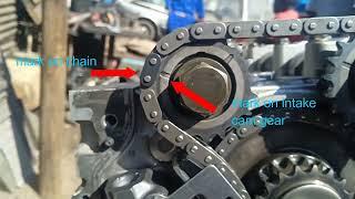 Nissan KA24 timing chain marks