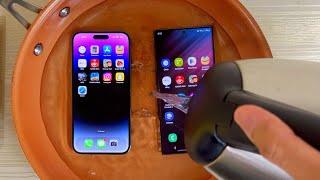 iPhone 14 Pro Max vs Samsung S22 Ultra HOT WATER TEST! 