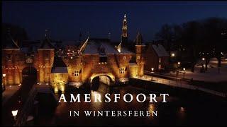 Winters Amersfoort van boven / Onze Lieve Vrouwetoren / De Koppelpoort / DJI Mavic Mini Drone