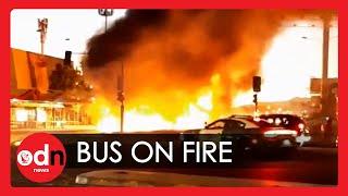 Public Buses Set on Fire Amid Protests in Chile