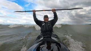 Kayak Surf on Lake Vänern, Sweden