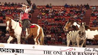 the One Armed Bandit (John Payne) and his African zebra - Midwest horse fair 2023 #theonearmedbandit