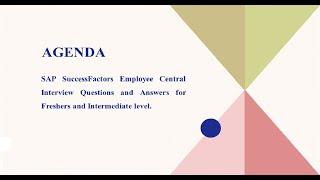 SF Employee Central Real Time Scenario Interview Question for Freshers 2024