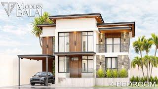 Simple and Elegant Modern Two- Storey House Design | 4-Bedroom