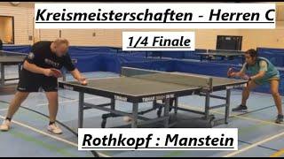 Was ein 1/4 Finale  Spiel der Aufschlag Spezialisten  T.Rothkopf(1543TTR) : R.Manstein(1446TTR)