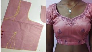 Easy blouse cutting and stitching।। One tuck lehanga blouse cutting and stitching ।।