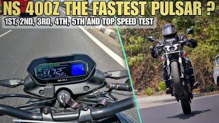 Top Speed Test of Bajaj Pulsar NS400z all Gears Top Speed