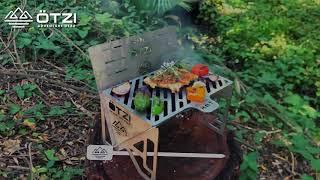 Otzi Flat Pack Camp Grill - Otzi Adventure Gear Compact Outdoor BBQ Camping Vanlife Backyard