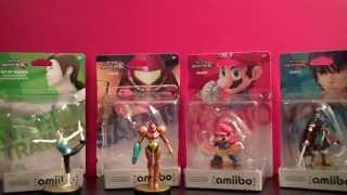 Amiibo unboxing (Wii Fit Trainer, Samus, Mario, and Marth)