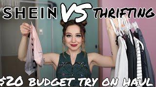 Shein VS Thrift Store $20 Budget | Huge Try On Clothing Haul || Unorthodoll