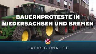 Bauernproteste: Straßen in Niedersachsen und Bremen dicht