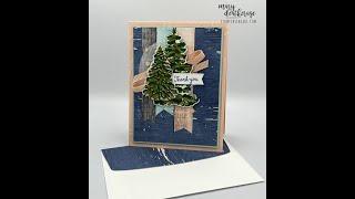 Stampin Up//Frosted Forest//Country Woods DSP//Online Exclusive//Thank You Card