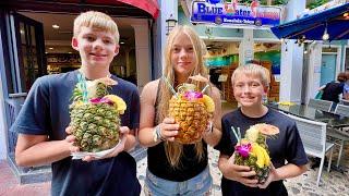 FAMOUS PINEAPPLE SMOOTHIES from Blue Water Shrimp & Seafood Hilton Hawaiian Village Honolulu Hawaii￼