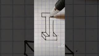 3d drawing| dessin 3d facile| comment dessiner une lettre en 3d