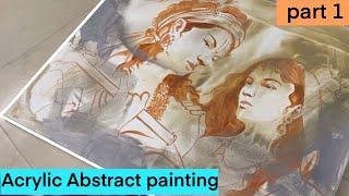 Acrylic abstract painting || Radha Krishna || Artist Mk Goyal