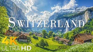 Peaceful Relaxing Music of Switzerland 4K - Relaxing Music With Beautiful Nature Scenes