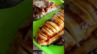 yummy Cumi-cumi Bakar di pantai  #barbecue #eating #mukbang #fish #squid #daenglala