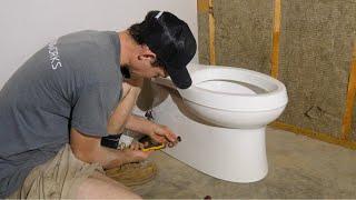 Toilet Install on a Concrete Slab (start-to-finish)