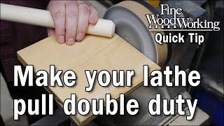 Turn your lathe into a disk sander - Woodworking tip