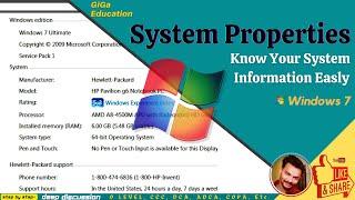 How To See Your System Properties In Windows PC || By GiGa Education