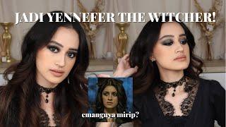 YENNEFER THE WITCHER GREEN SMOKEY EYE MAKEUP TUTORIAL | Nadya Aqilla