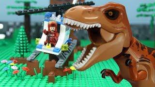 LEGO Jurassic World | [Brick Creation 42] Building a lego helicopter to escape from T Rex attack