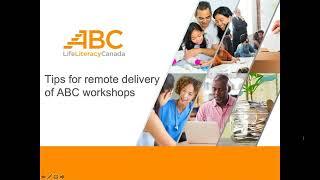 Tips for remote delivery of ABC workshops