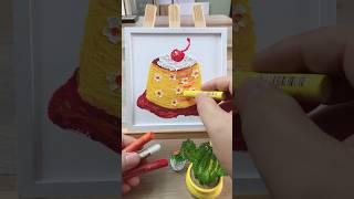 How to draw cherry cake with flowers #piclove #howtodraw #cherry #flowers #oilpastel #art