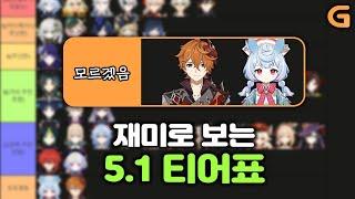 재미로 보는 원신 5.1 티어표