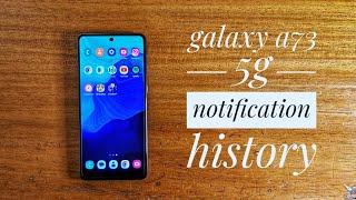 Samsung galaxy A73 5g notification history.