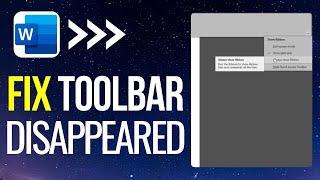 How to Fix Toolbar Disappeared in Word (2024) - Enable Toolbar